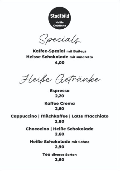 Specials - Heiße Getränke